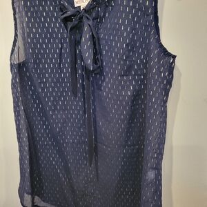 Merona Sleeveless Summer Blouse Top Med Black & Gold